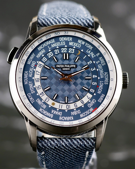 2025 Patek Philippe Complications World Time 40MM Blue Dial Leather Strap (5330G-001)