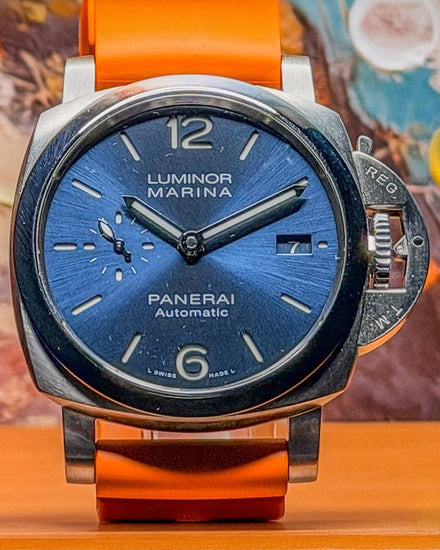 2023 Panerai Luminor Marina 1950 3 Days 42MM Blue DIal Rubber Strap (PAM01393)