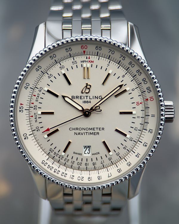 No Reserve - Breitling Navitimer 41MM Silver Dial Steel Bracelet (A17326211G1A1)