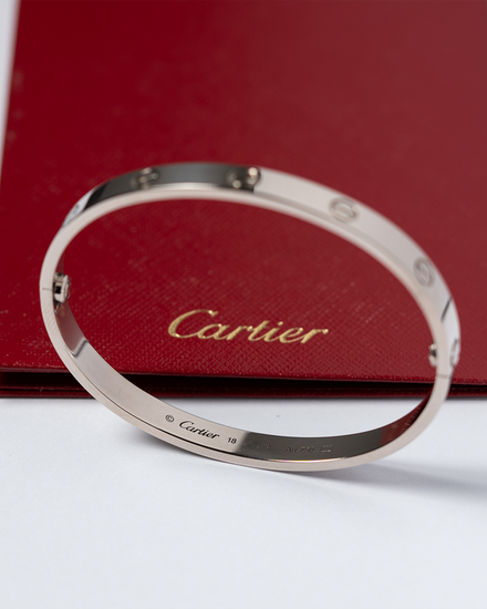 No Reserve - 2019 Cartier Love Accesories Classic 18CM x 6.1MM White Gold (CRB6067618)