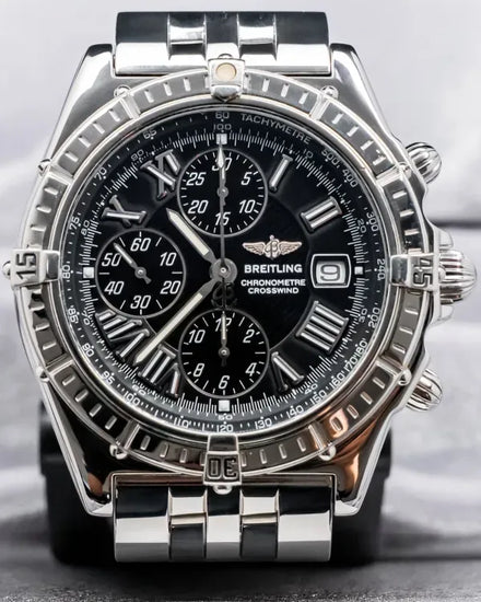 Breitling Crosswind Chronograph 43MM Black Dial Steel Bracelet (A13355)