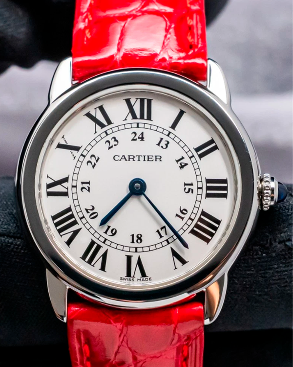 2017 Cartier Ronde De Cartier 29MM Quartz Silver Dial Leather Strap (W6700155)