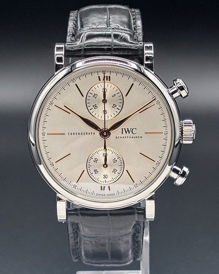 2022 IWC Schaffhausen Portofino 39MM Silver Dial Leather Strap (IW391406)