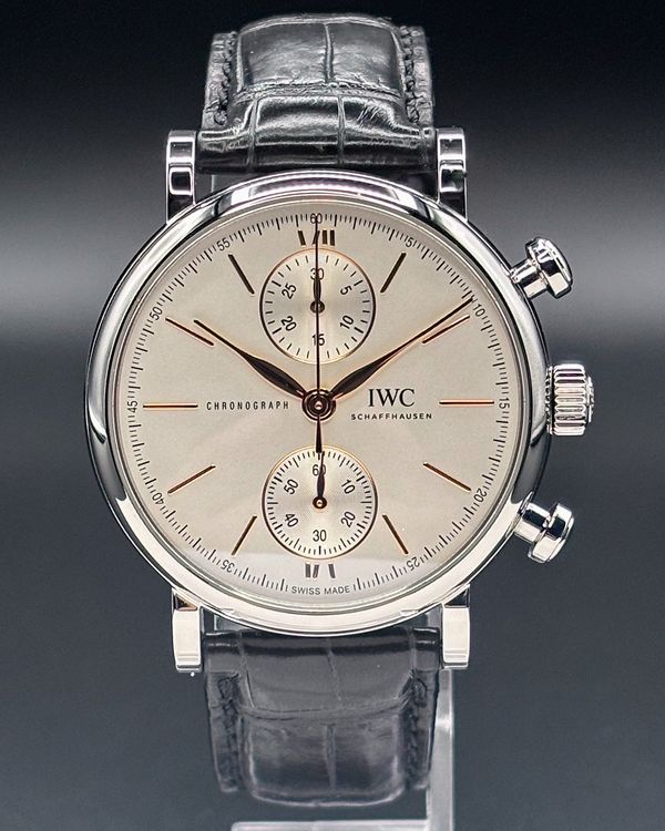 2022 IWC Schaffhausen Portofino 39MM Silver Dial Leather Strap (IW391406)