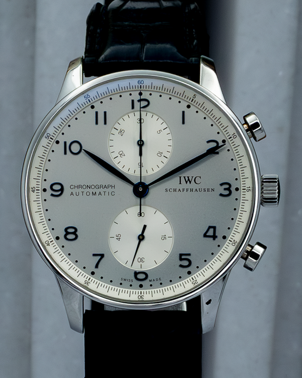 No Reserve - 2018 IWC Schaffhausen Portugieser 40.9MM Silver Dial Leather Strap (IW371446)