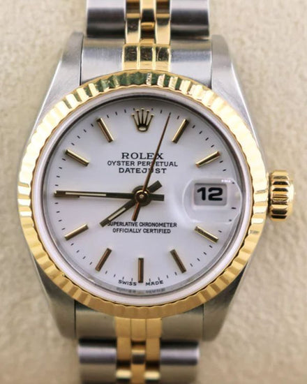 1989 (R Serial) Rolex Lady-Datejust 26MM White Dial Two-Tone Jubilee Bracelet (69173)