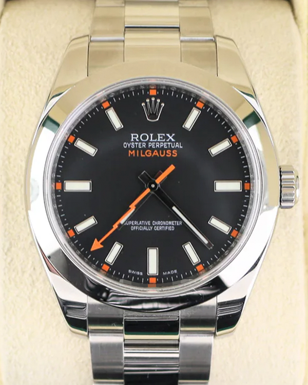 2009 (V Serial) Rolex Milgauss 40MM Black Dial Oyster Bracelet (116400)