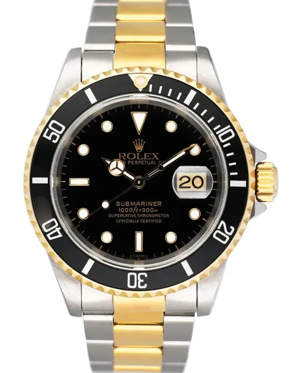 1999 Rolex Submariner Date 40MM Black Dial Two-Tone Oyster Bracelet (16613)
