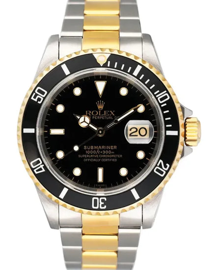 1999 Rolex Submariner Date 40MM Black Dial Two-Tone Oyster Bracelet (16613)