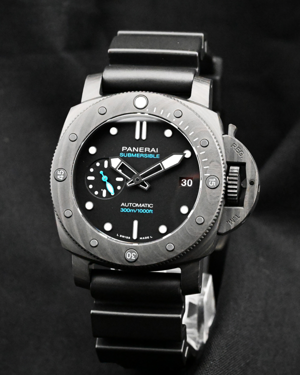 2023 Panerai Submersible Carbotech 42MM Black Dial Rubber Strap (PAM01231)