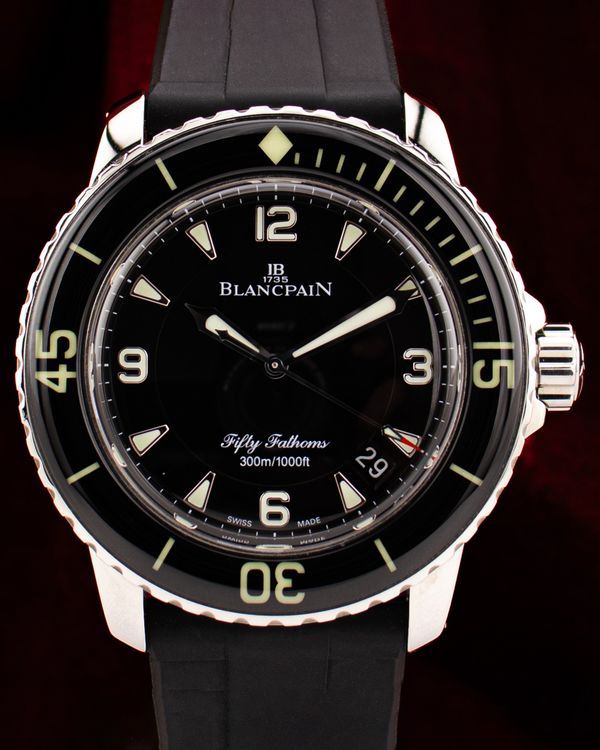 2018 Blancpain Fifty Fathoms 45MM Black Dial Rubber Strap (5015-1130-52A)