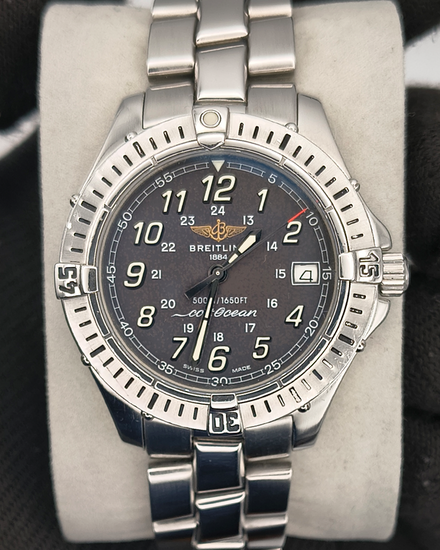 Breitling Colt 38MM Quartz Black Dial Steel Bracelet (A64050)
