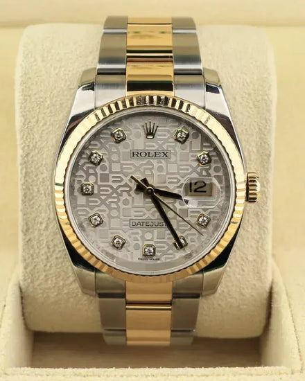 2016 Rolex Datejust 36MM Silver "Jubilee" Dial Two-Tone Oyster Bracelet (116233)