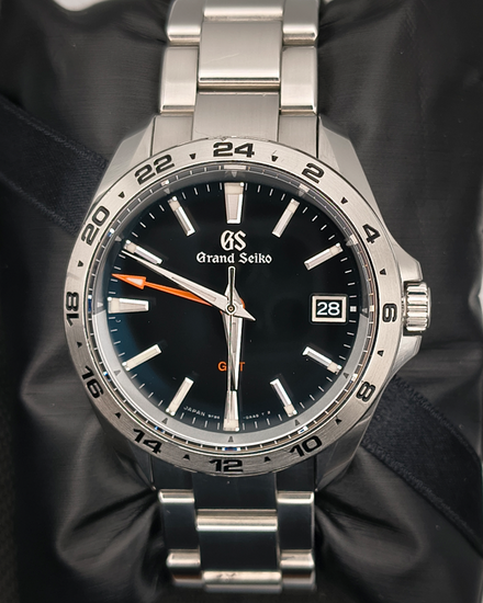 2019 Grand Seiko Sport GMT 39MM Quartz Black Dial Steel Bracelet (SBGN003)