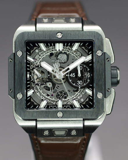 2026 Hublot Square Bang 42MM Skeleton Dial Leather Strap (821.NM.0170.RX)