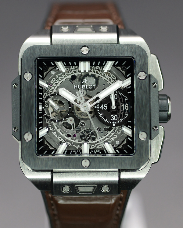 2026 Hublot Square Bang 42MM Skeleton Dial Leather Strap (821.NM.0170.RX)