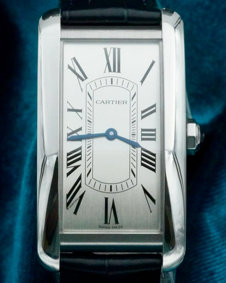 No Reserve - 2025 Cartier Tank Américaine 44.4MM Silver Dial Leather Strap (WSTA0083)
