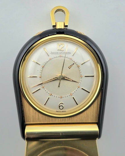 1962 Jaeger-LeCoultre Memovox Travel Alarm Clock 44MM Silver Dial Yellow Gold Plated (3157-4)