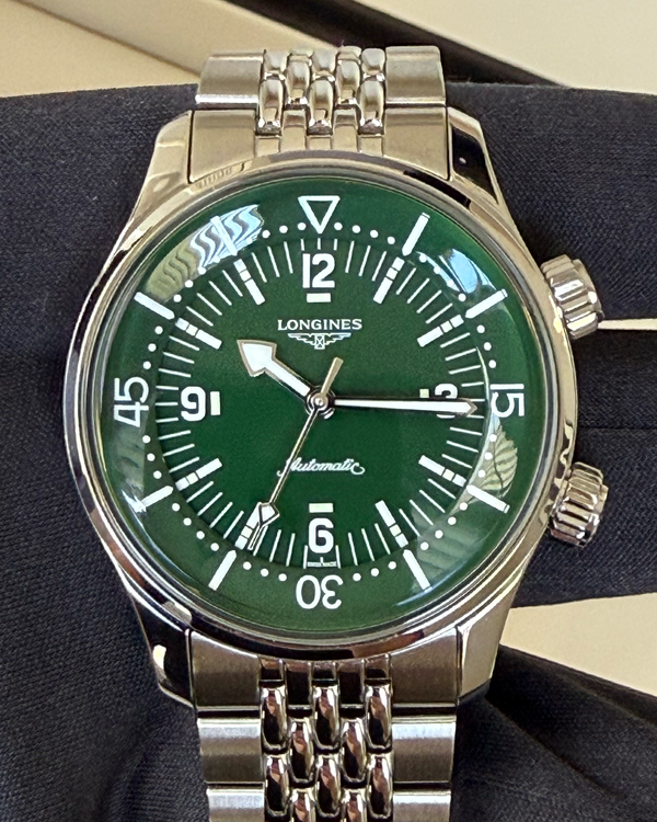 2026 Longines Legend Diver 39MM Green Dial Steel Bracelet (L3.764.4.06.6)