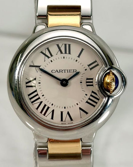 2010 Cartier Ballon Bleu 28MM Quartz Silver Dial Two-Tone Bracelet (3009)
