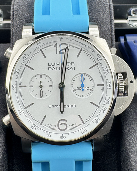 2023 Panerai Luminor Chrono 44MM White Dial Rubber Strap (PAM01218)