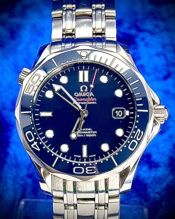 2017 Omega Seamaster Diver 300M 41MM Blue Dial Steel Bracelet (212.30.41.20.03.001)