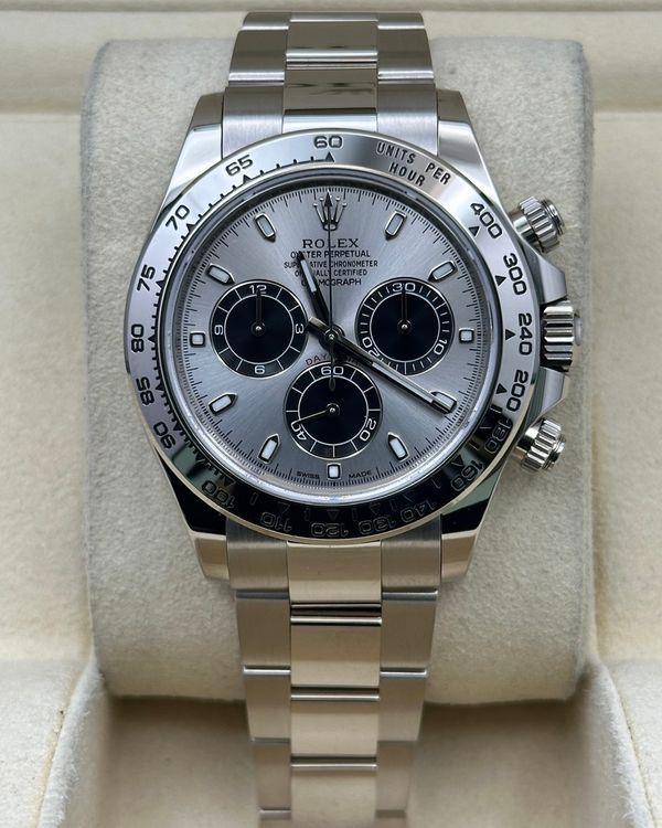 2023 Rolex Cosmograph Daytona 40MM Silver Dial White Gold Oyster Bracelet (116509)