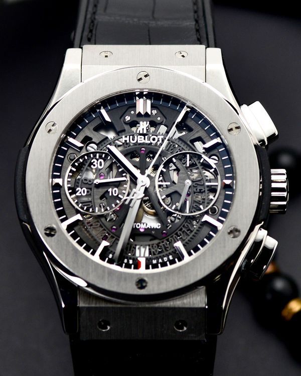Hublot Classic Fusion Aerofusion 45MM Skeleton Dial Leather Strap (525.NX.0170.LR)