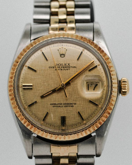No Reserve - Rolex Datejust 36MM Champagne "Linen" Dial Two-Tone Jubilee Bracelet (1601)