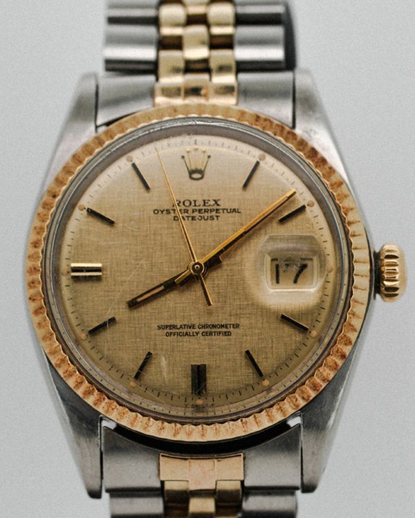 No Reserve - Rolex Datejust 36MM Champagne "Linen" Dial Two-Tone Jubilee Bracelet (1601)
