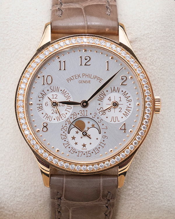 2023 Patek Philippe Perpetual Calendar Grand Complications 35.1MM Silver Dial Leather Strap (7140R-001)