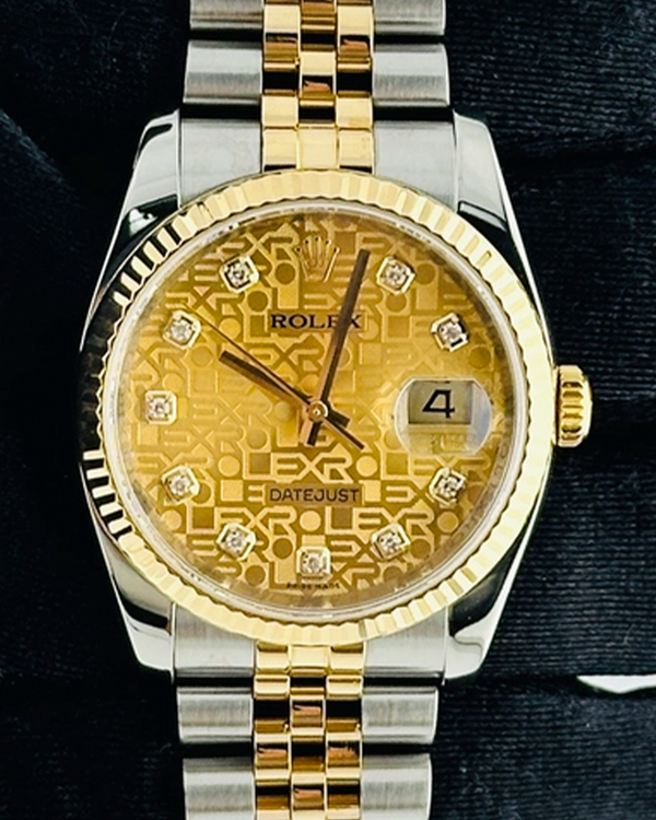 2012 Rolex Datejust 36MM Champagne "Jubilee" Dial Two-Tone Super Jubilee Bracelet (116233)