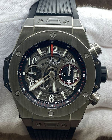 Hublot Big Bang Unico Chronograph 45MM Skeleton Dial Rubber Strap (411.NX.1170.RX)