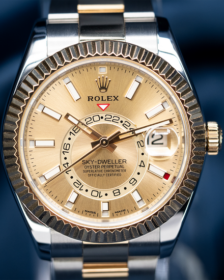 2019 Rolex Sky-Dweller 42MM Champagne Dial Two-Tone Oyster Bracelet (326933)