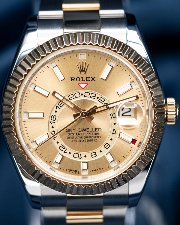 2019 Rolex Sky-Dweller 42MM Champagne Dial Two-Tone Oyster Bracelet (326933)