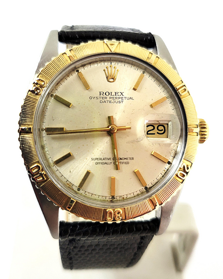1969 Rolex Datejust Turn-O-Graph "Thunderbird" 36MM Ivory Dial Aftermarket Leather Strap (1625)