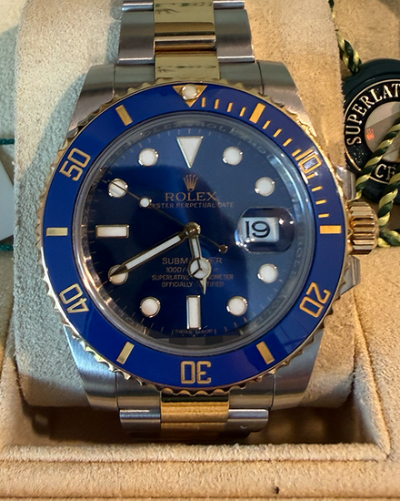 2016 Rolex Submariner Date "Bluesy" 40MM Blue Dial Two-Tone Oyster Bracelet (116613LB)