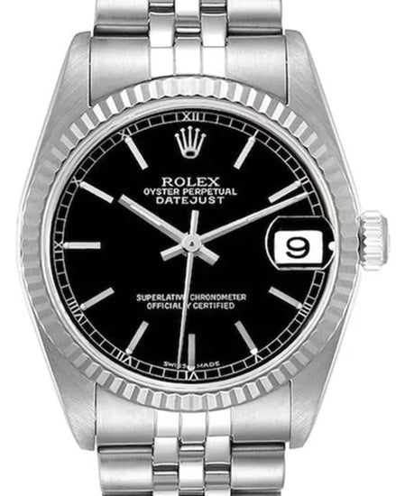 2002 Rolex Datejust 31MM Black Dial Jubilee Bracelet (78274)
