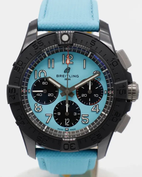 2026 Breitling Avenger B01 Chronograph "Night Mission" 42MM Turquoise Dial Leather Strap (SB0146101L1X1)