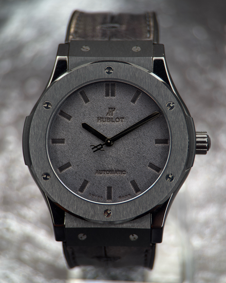2016 Hublot Classic Fusion "Berluti All Black" L.E. 45MM Black Dial Leather Strap (511.CM.0500.VR.BER16)
