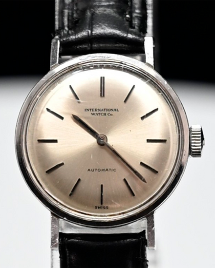 No Reserve - IWC Schaffhausen Vintage 24MM Silver Dial Aftermarket Leather Strap  (Cal. 44)