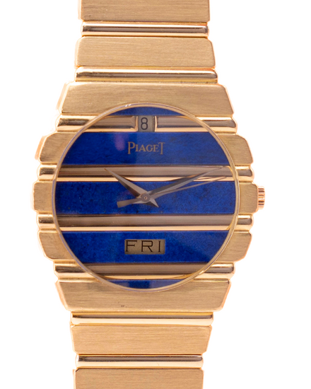 Piaget Polo 33MM Quartz Lapis Lazuli Dial Yellow Gold Bracelet (15562C701)
