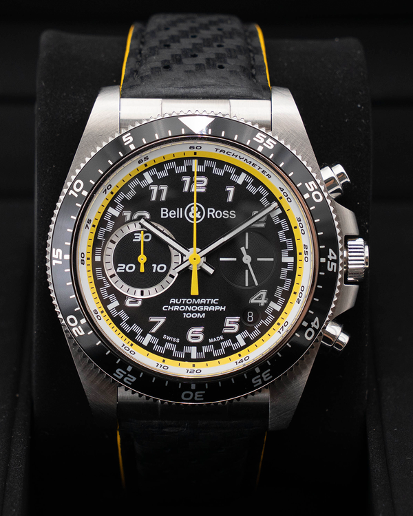 Bell & Ross BR 03 Chronograph "Renault" L.E. 43MM Black Dial Leather Strap (BRV394-RS20)