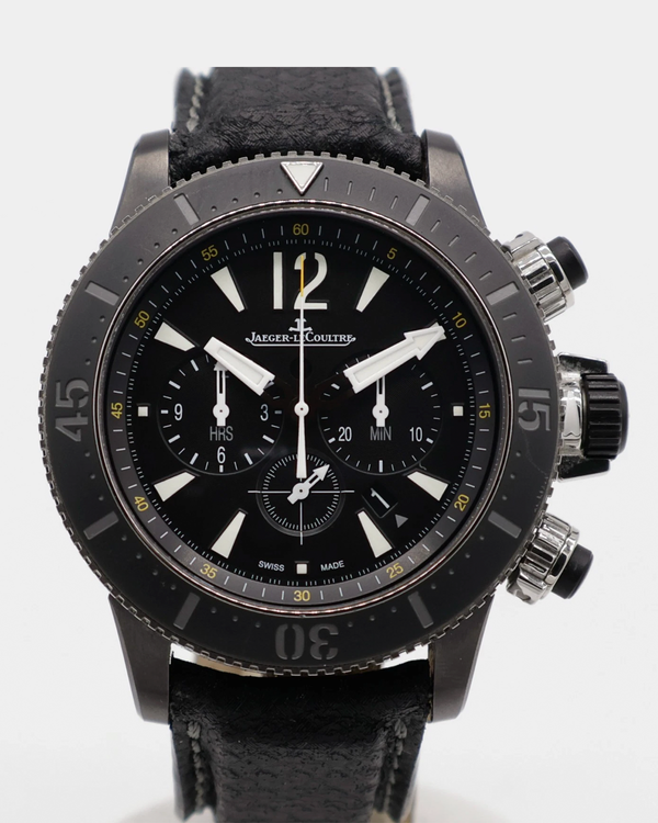 2011 Jaeger-LeCoultre Master Compressor Diving Chronograph GMT Navy SEALs L.E. 46MM Black Dial Leather Strap (Q178T471)