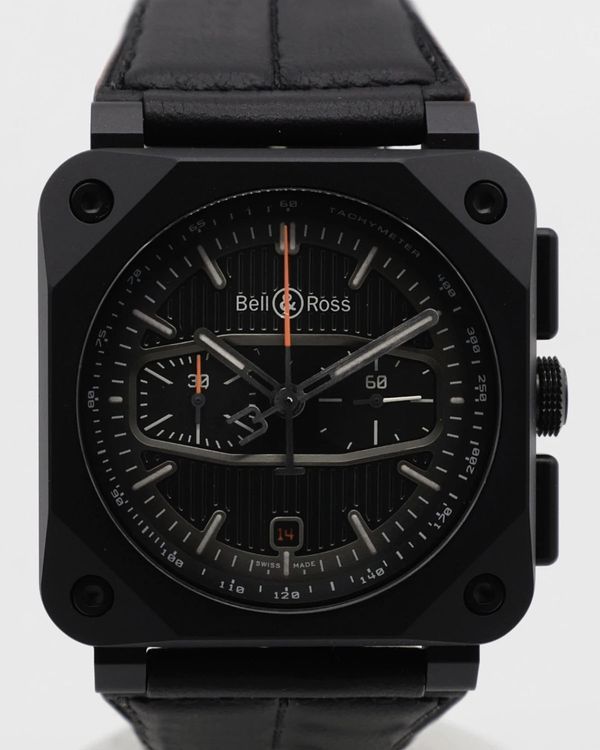 2025 Bell & Ross BR 03-92 Chrono Blacktrack L.E. 42MM Black Dial Leather Strap (BR0394-BTR-CE/SCA)
