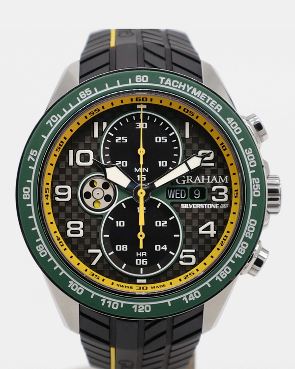 Graham Silverstone RS Racing Chronograph 46MM Black Dial Rubber Strap (2STEA.B17A)