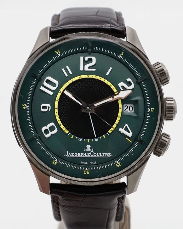 Jaeger-LeCoultre AMVOX1 R-Alarm Aston Martin Chronograph L.E. 44MM Green Dial Leather Strap (191.T.97)