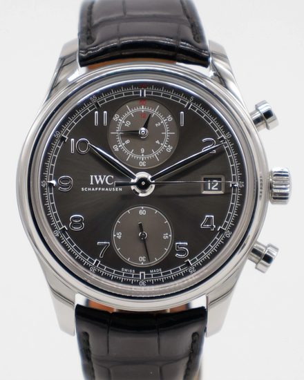 IWC Schaffhausen Portugieser Chronograph 42MM Grey Dial Leather Strap (IW390404)