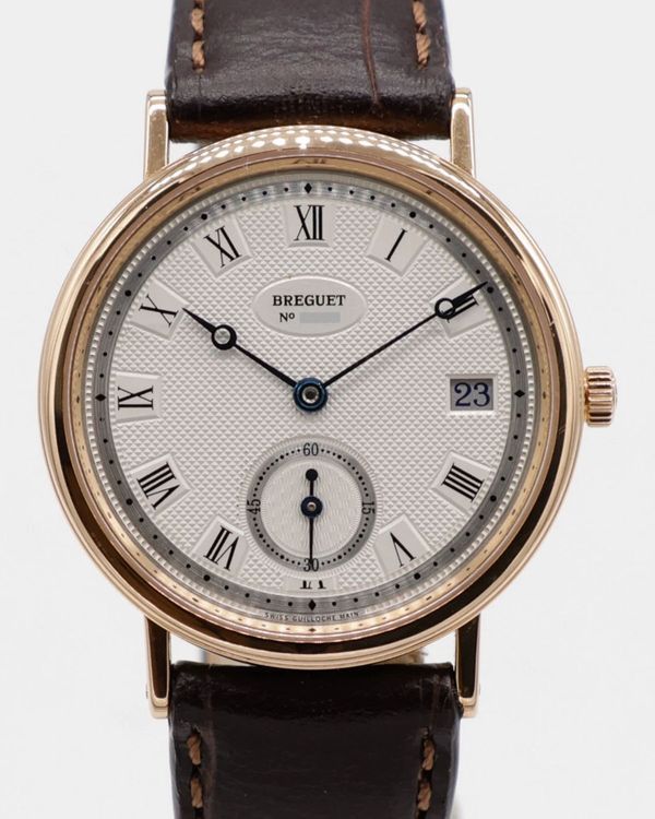 Breguet Classique 35MM Silver Dial Aftermarket Leather Strap (5920BA/15/984)