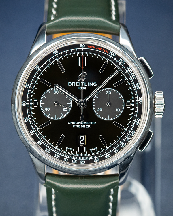 2021 Breitling Premier B01 Chronograph Bentley British Racing Green S.E. 42MM Green Dial Leather Strap (AB0118A11L1X1)